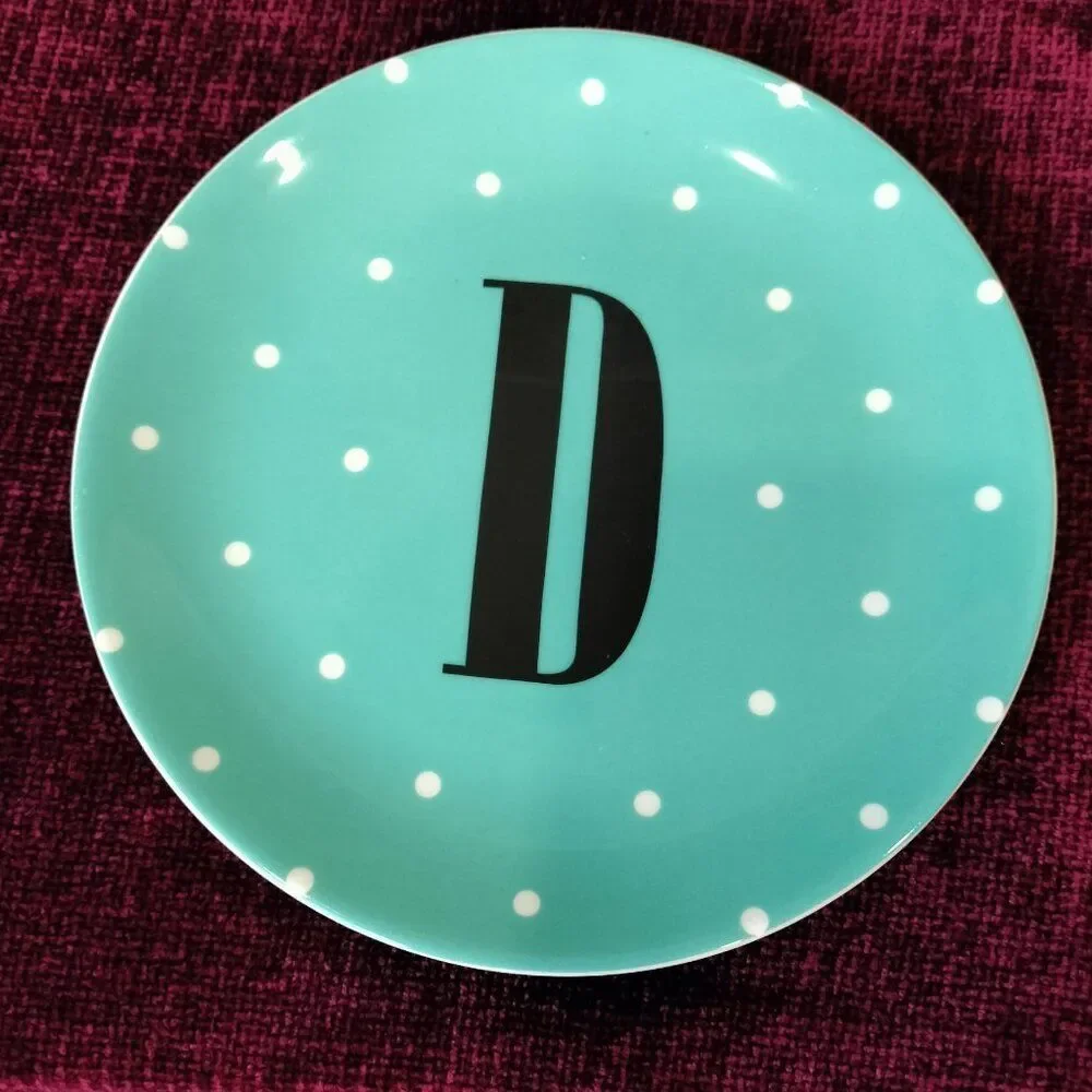Kate Spade New York Blue Monogram Wickford To The Letter 'D' Dish